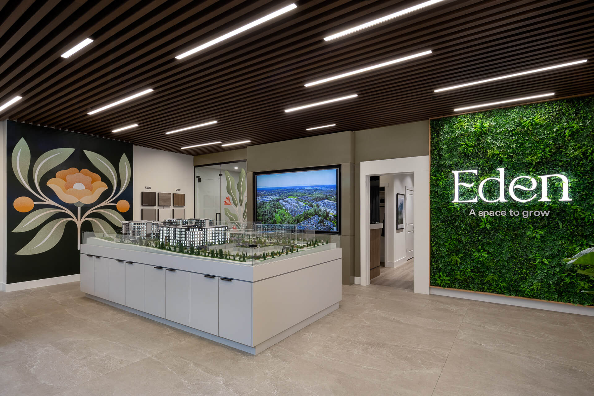 Eden presentation centre with community model display.